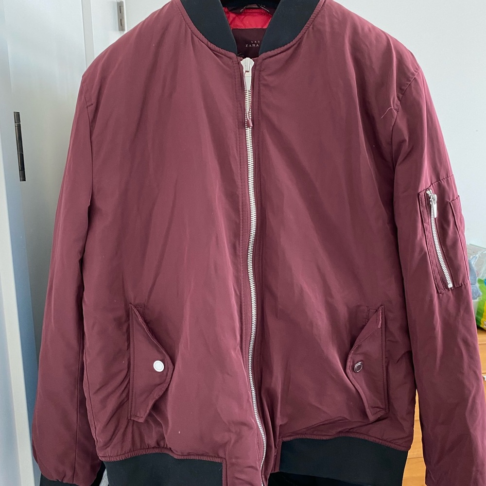 Zara burgundy bomber